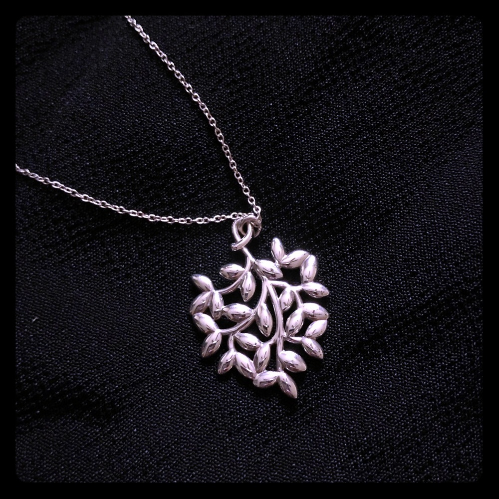 Tiffany & Co. sterling silver olive leaf necklace